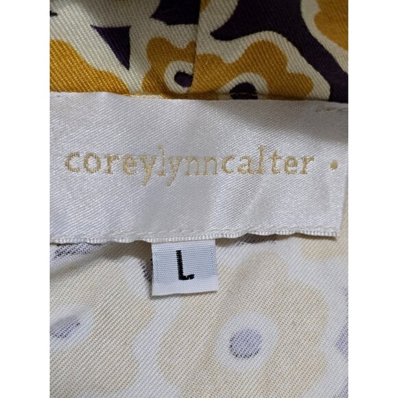 Corey Lynn Calter Womens Yellow Floral Wrap Mini Dress Short Sleeve Size L‎ - Picture 7 of 11